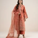 3 PIECE - EMBROIDERED RAW SILK SUIT