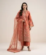 3 PIECE - EMBROIDERED RAW SILK SUIT