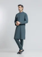Embroidered Blended Kurta Pajama Men | Tailored Fit - Image 5