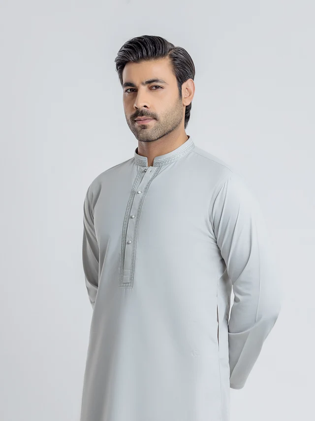 EMTKS6-41289_11 Embroidered Blended Shalwar Kameez Men | Regular Fit - Image 1