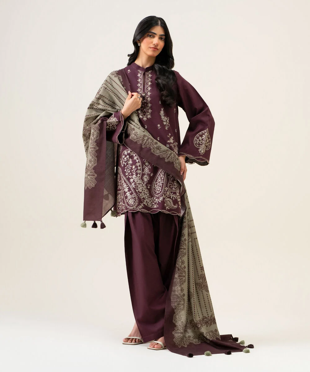 U3PEST26V935_2 Embroidered Kurta Trouser - 2379 - Image 1