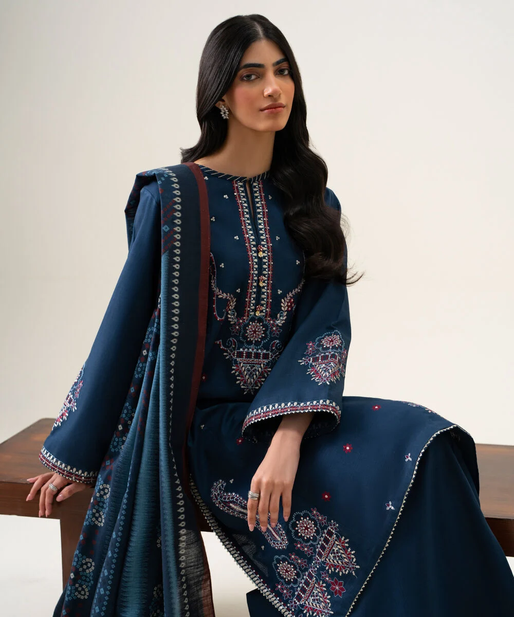 U3PEST26V938_2 EMBROIDERED LIGHT KHADDAR SUIT - Image 1