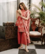 3 Piece - Embroidered Khaddar Suit - Image 3